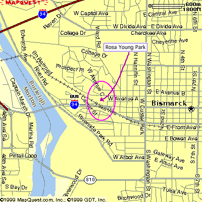 map of Rosa Young Park environs